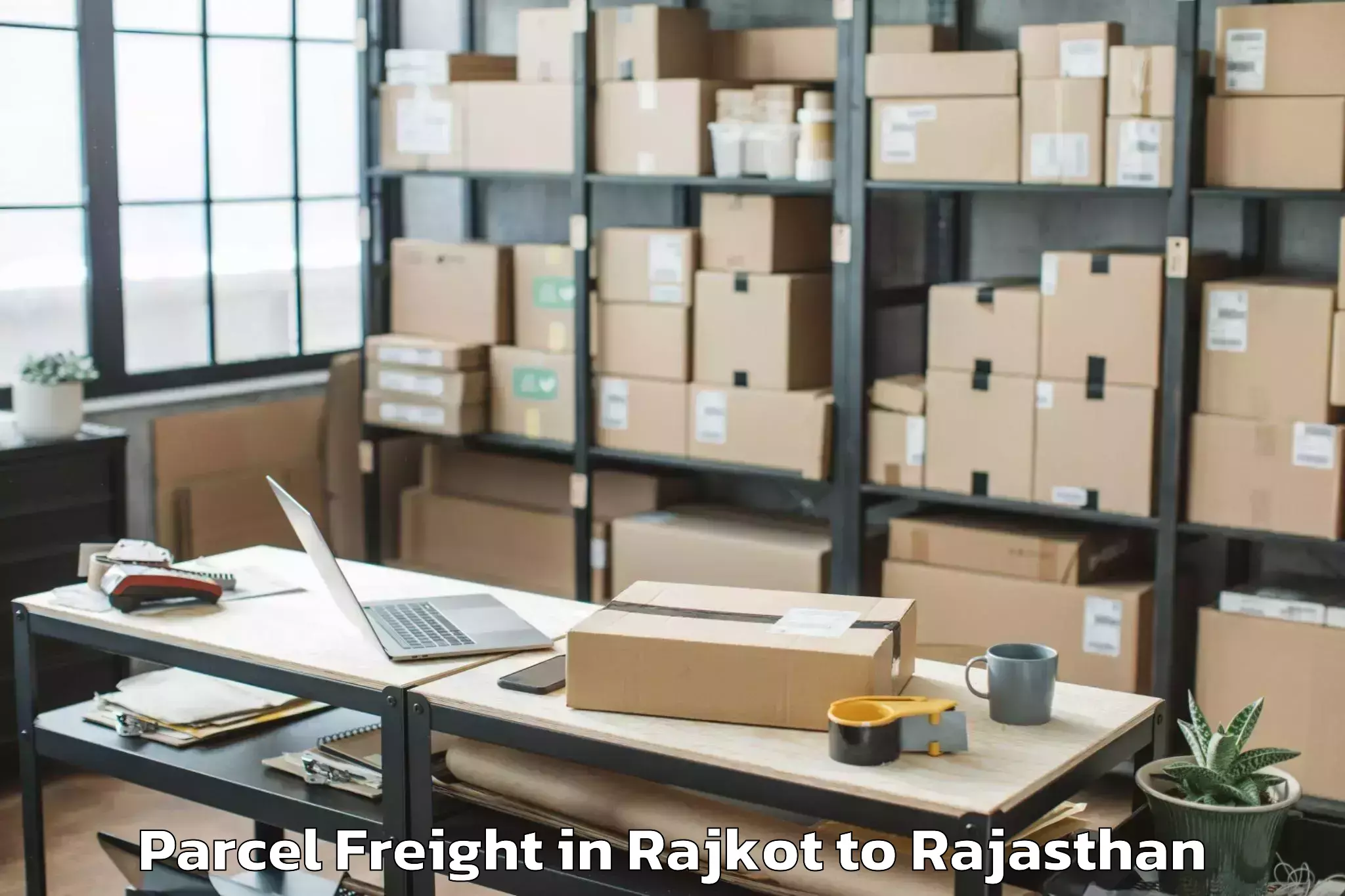 Affordable Rajkot to Reengus Parcel Freight